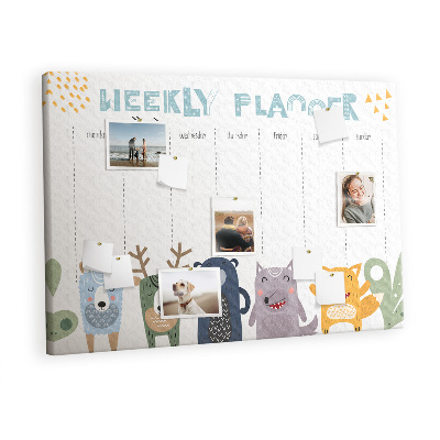 Quadro de aviso de cortiça Planejador infantil