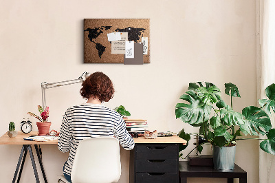 Painel em cortiça Mapa mundial