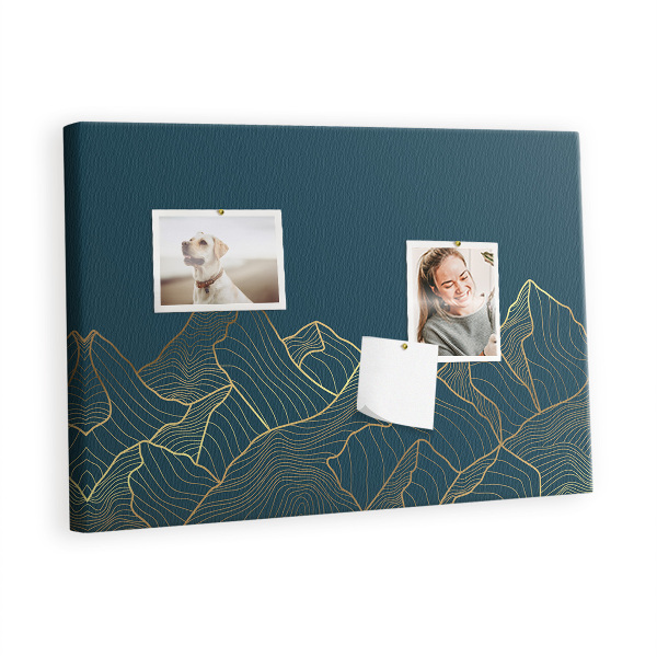 Quadro de aviso de cortiça Esboço das montanhas