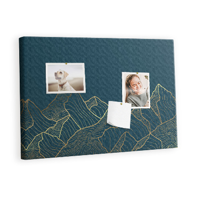 Quadro de aviso de cortiça Esboço das montanhas