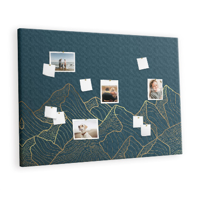 Quadro de aviso de cortiça Esboço das montanhas