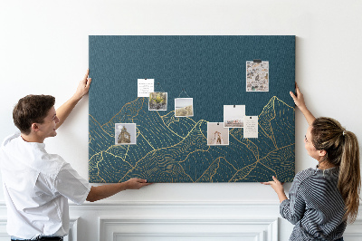 Quadro de aviso de cortiça Esboço das montanhas