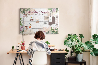 Quadro em cortiça Planejador de rosas