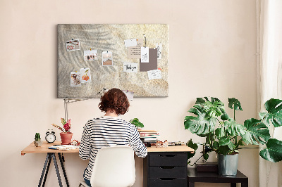 Quadro de aviso de cortiça Sombra de palmeira na areia