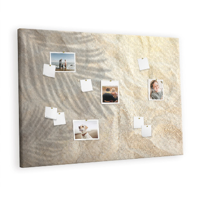 Quadro de aviso de cortiça Sombra de palmeira na areia