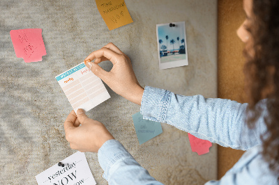 Quadro de aviso de cortiça Sombra de palmeira na areia