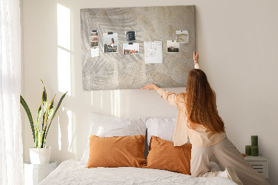 Quadro de aviso de cortiça Sombra de palmeira na areia