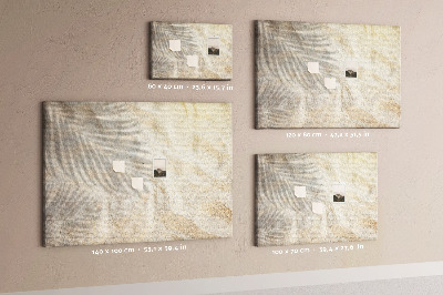 Quadro de aviso de cortiça Sombra de palmeira na areia