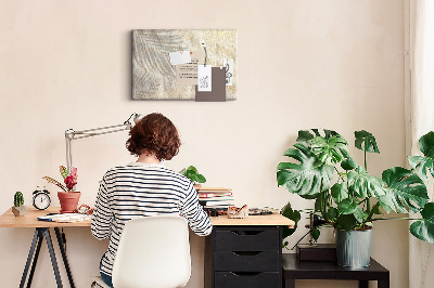 Quadro de aviso de cortiça Sombra de palmeira na areia