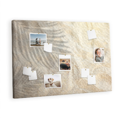 Quadro de aviso de cortiça Sombra de palmeira na areia