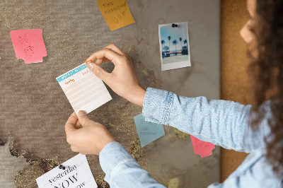 Quadro em cortiça Mármore dourado