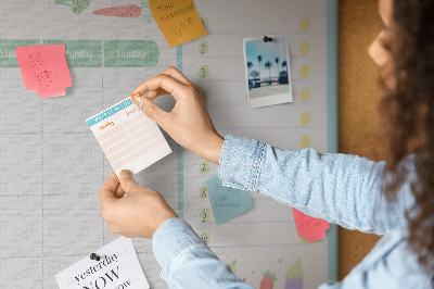 Quadro de aviso de cortiça Planejador de refeições