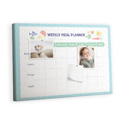 Painel em cortiça Plano de refeições saudáveis