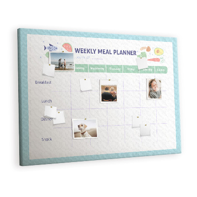 Painel em cortiça Plano de refeições saudáveis