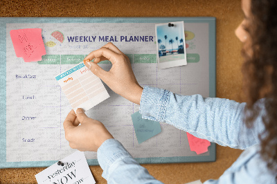 Painel em cortiça Plano de refeições saudáveis