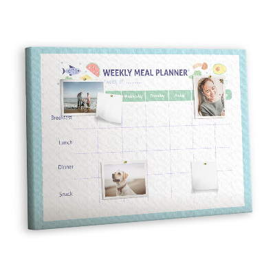 Painel em cortiça Plano de refeições saudáveis