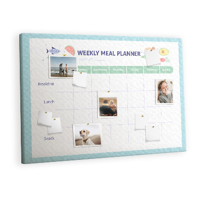 Painel em cortiça Plano de refeições saudáveis