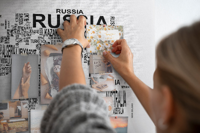 Quadro em cortiça Mapa de letras