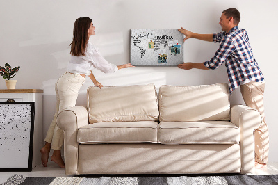 Quadro em cortiça Mapa de letras