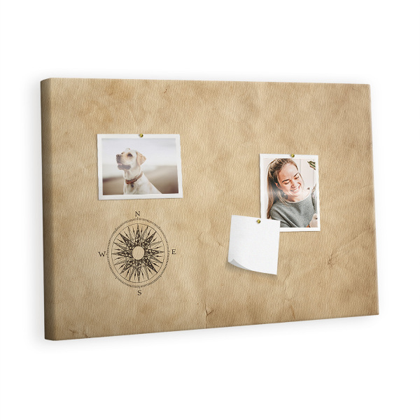 Quadro de aviso de cortiça Bússola de lona