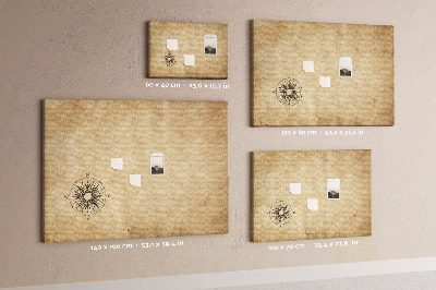 Quadro de aviso de cortiça Bússola de lona