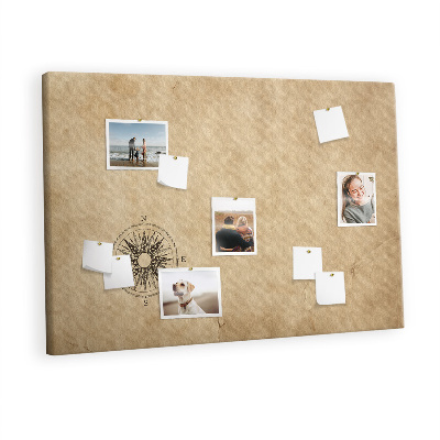 Quadro de aviso de cortiça Bússola de lona