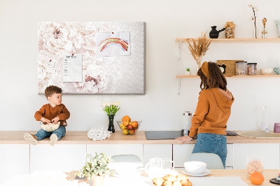 Quadro de aviso de cortiça Flores de peônia