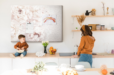 Quadro de aviso de cortiça Flores de peônia