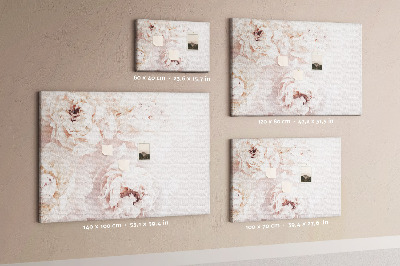 Quadro de aviso de cortiça Flores de peônia