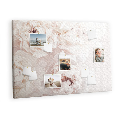 Quadro de aviso de cortiça Flores de peônia