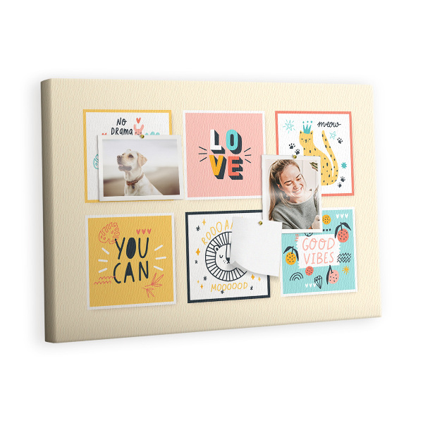 Quadro em cortiça Slogans motivacionais