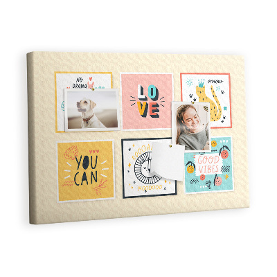 Quadro em cortiça Slogans motivacionais