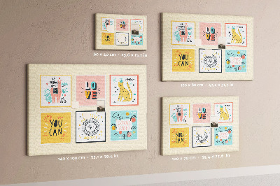 Quadro em cortiça Slogans motivacionais