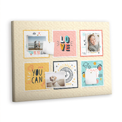 Quadro em cortiça Slogans motivacionais