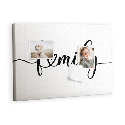 Painel em cortiça A família da inscrição