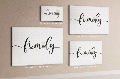 Painel em cortiça A família da inscrição