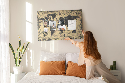 Painel em cortiça Mapa Vintage