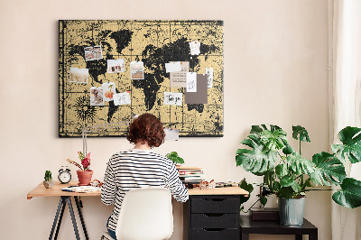 Painel em cortiça Mapa Vintage