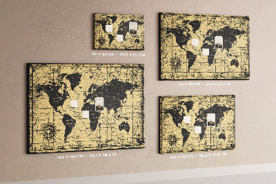 Painel em cortiça Mapa Vintage