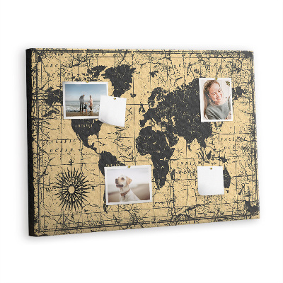 Painel em cortiça Mapa Vintage