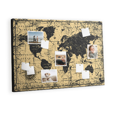 Painel em cortiça Mapa Vintage