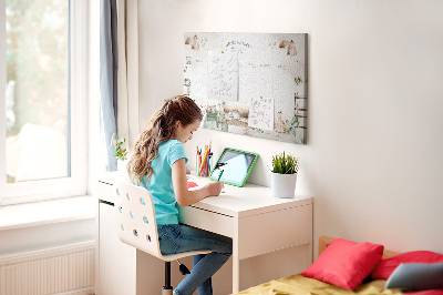 Quadro de aviso de cortiça Planejador de casa aconchegante