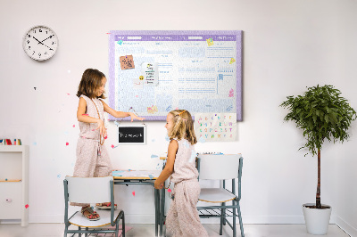 Quadro de aviso de cortiça Planejador anual rosa