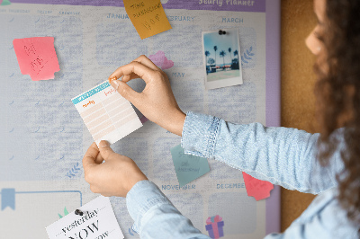 Quadro em cortiça Planejador rosa