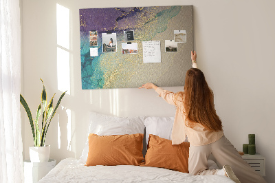 Quadro de aviso de cortiça Mármore decorativo