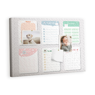 Painel em cortiça Notas coloridas