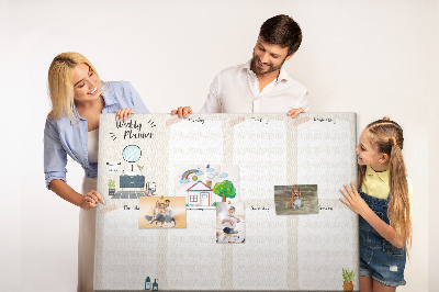 Quadro de aviso de cortiça Planejador semanal