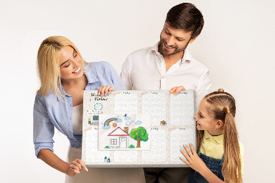 Quadro de aviso de cortiça Planejador semanal