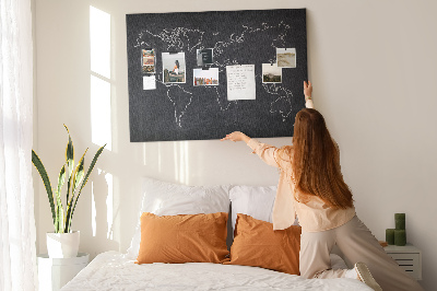 Quadro em cortiça Esboço do mapa mundial