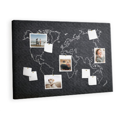 Quadro em cortiça Esboço do mapa mundial